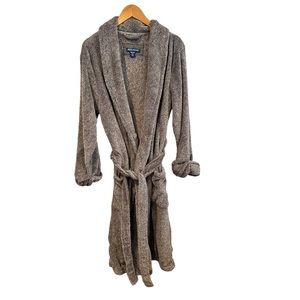 TOMMY BAHAMA PLUSH ROBE GRAY MENS soft lounge beach SIZE S/M Small medium